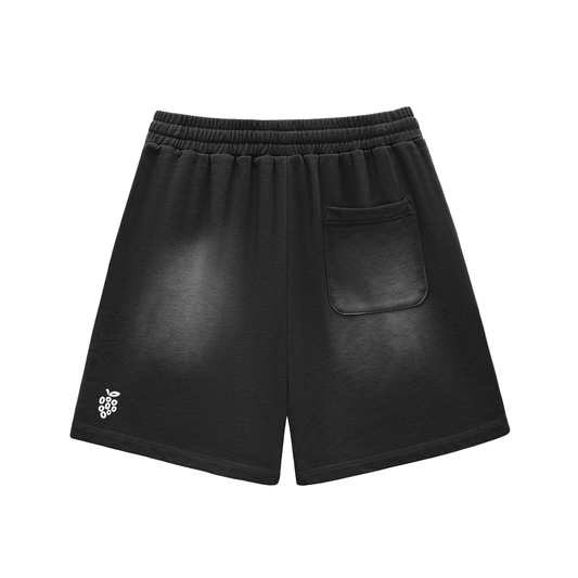 Sun Fade Raw Edge Cotton Shorts